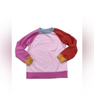 Hanna Andersson Size 130, 8, French Terry Pink Colorblock Sweatshirt